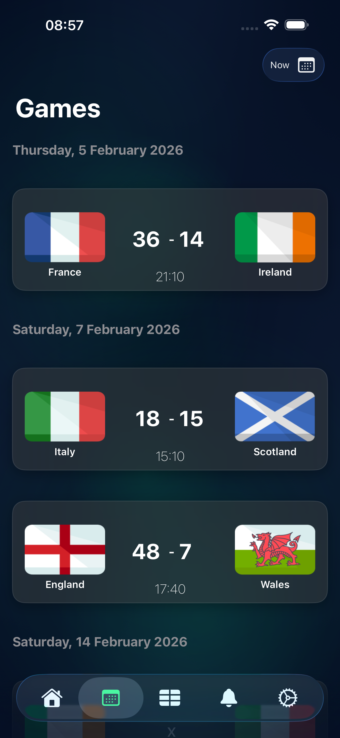 6 Nations App - Fixtures